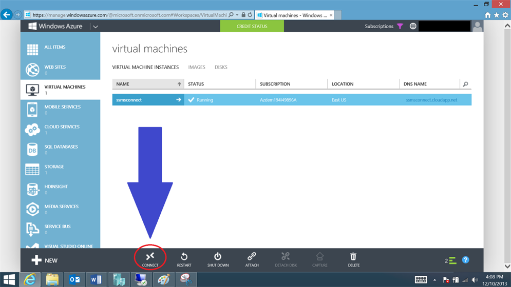 Connect Azure VM SSMS 3