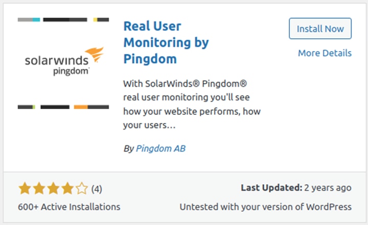 Real User Monitoring by Pingdom WordPress plug-in